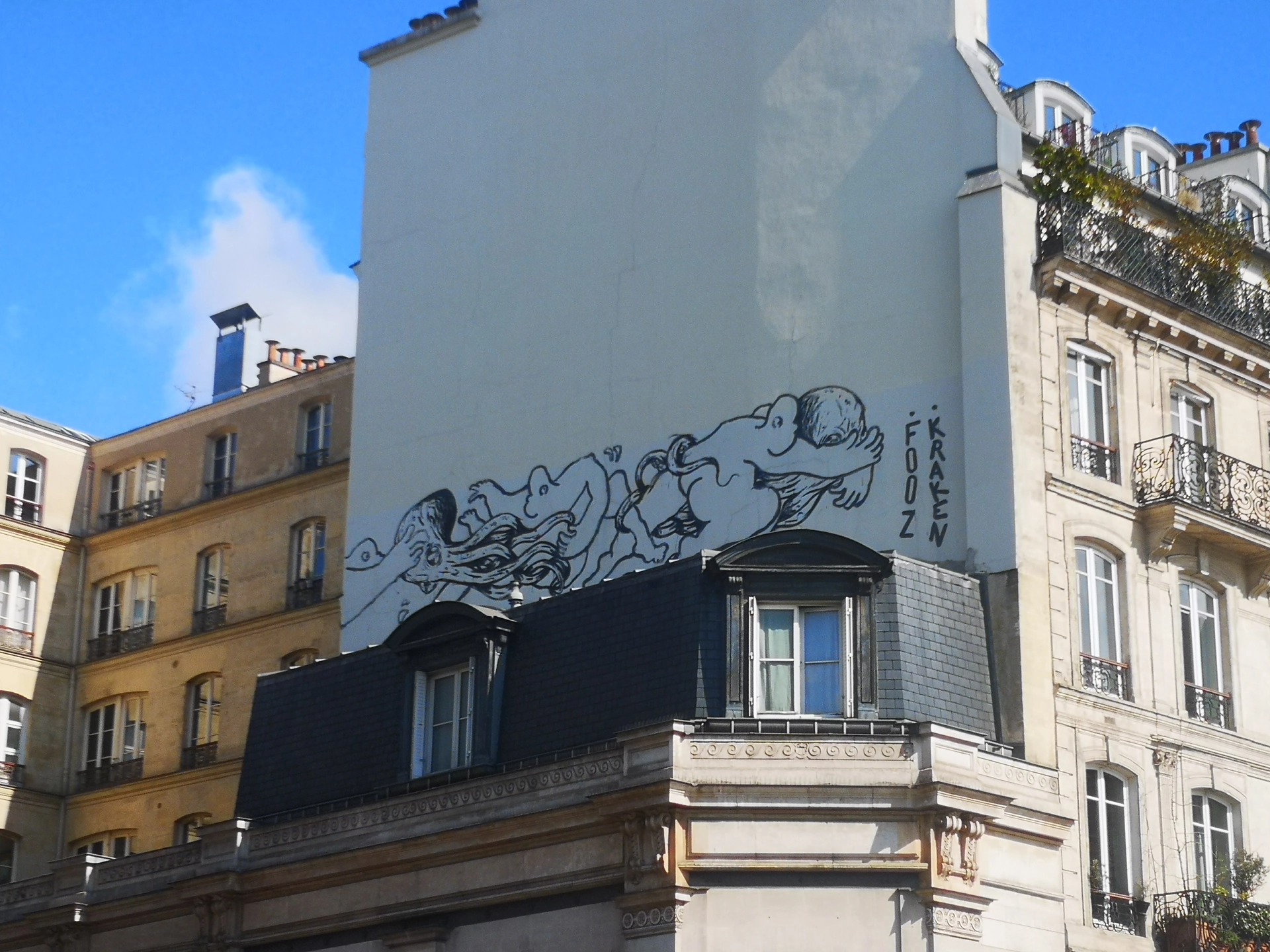 Oeuvre de Street Art réalisée par Kraken à Paris