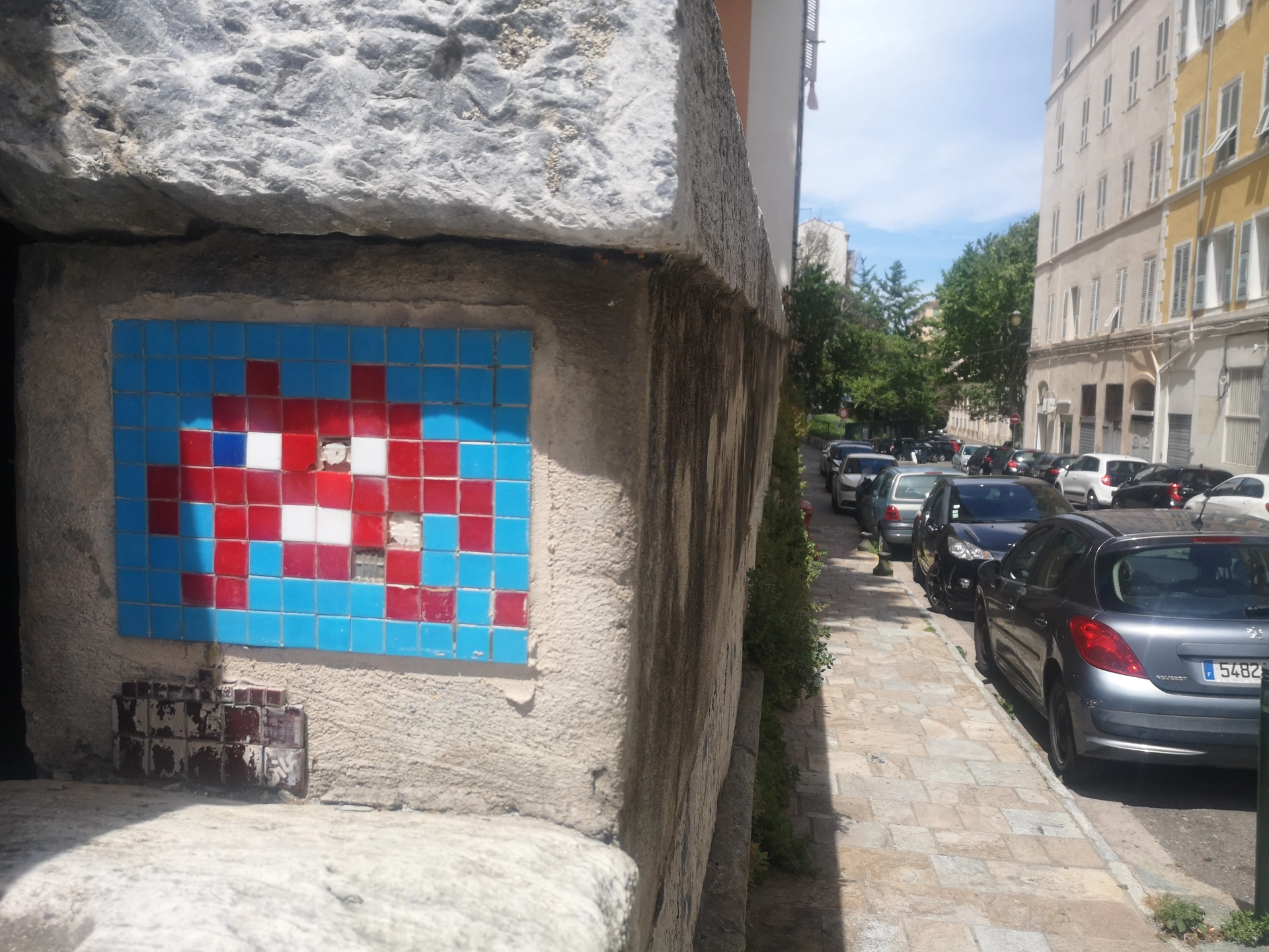 Oeuvre de Street Art réalisée par Invader à Bastia